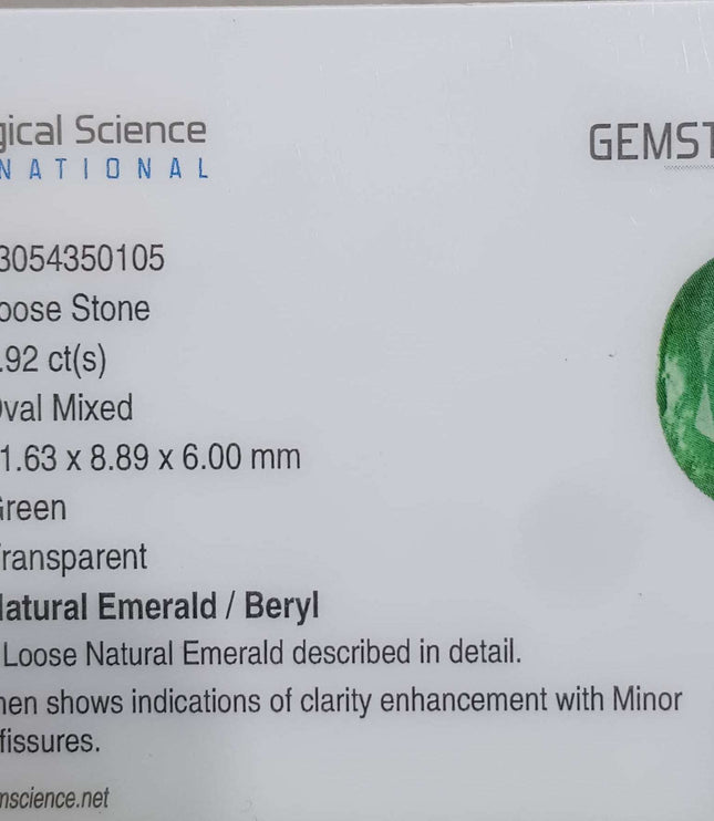 Zambian Emerald 3.92ct Certified Natural Medium Intense Green Oval Cut Loose Gemstone