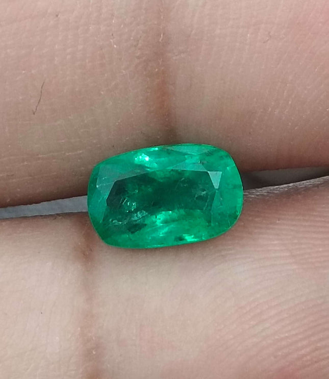 GSI Certified 1.65ct Medium Deep Zambian Emerald
