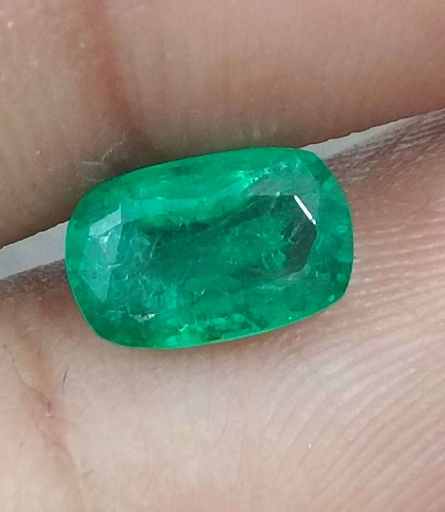 GSI Certified 1.65ct Medium Deep Zambian Emerald
