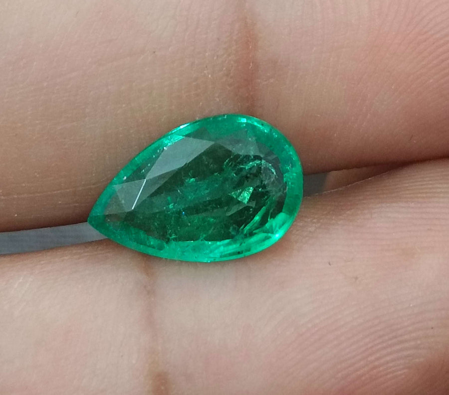 GSI Certified 3.25ct Intense Green Zambian Emerald