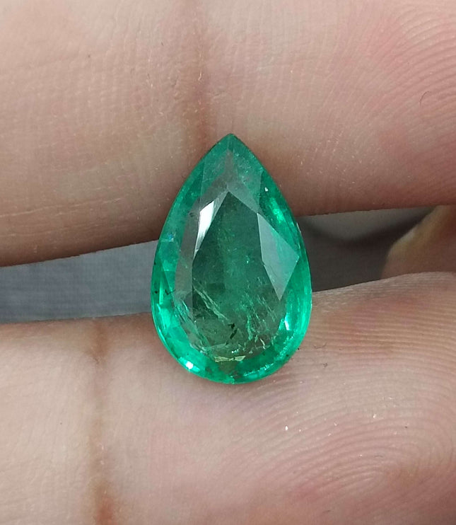 GSI Certified 3.25ct Intense Green Zambian Emerald