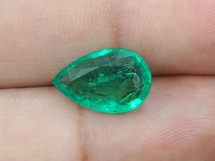 GSI Certified 3.25ct Intense Green Zambian Emerald