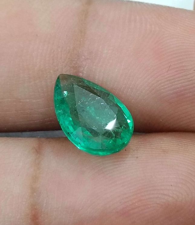GSI Certified 3.25ct Intense Green Zambian Emerald