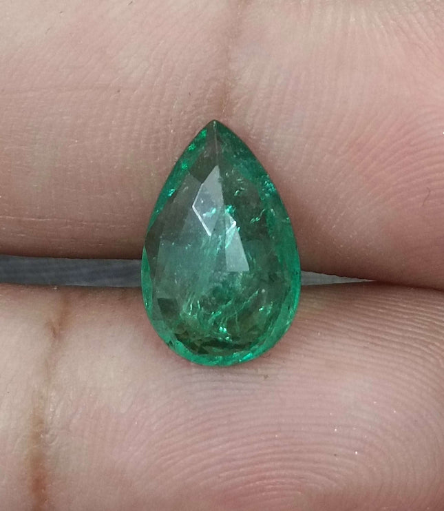 GSI Certified 3.25ct Intense Green Zambian Emerald