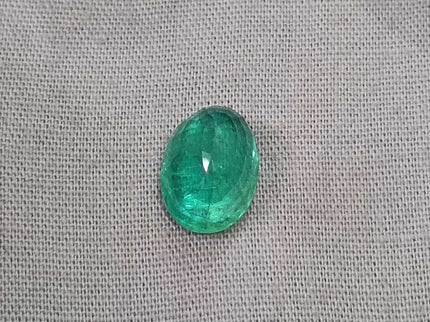 Natural Emerald 3.62ct GSI certified Medium Intense Green Oval Cut Loose Gemstone