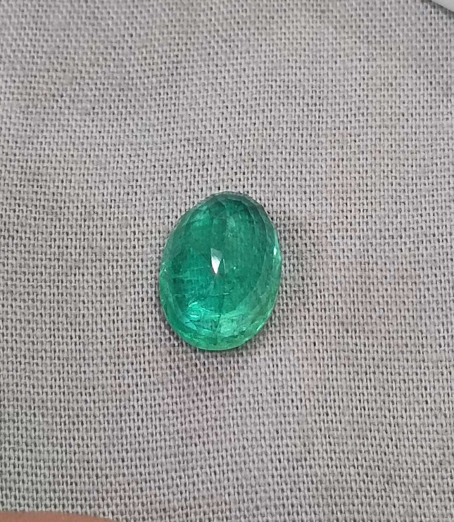 Natural Emerald 3.62ct GSI certified Medium Intense Green Oval Cut Loose Gemstone