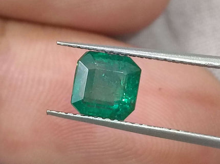 GSI Certified 1.64ct Deep Green Zambian Emerald