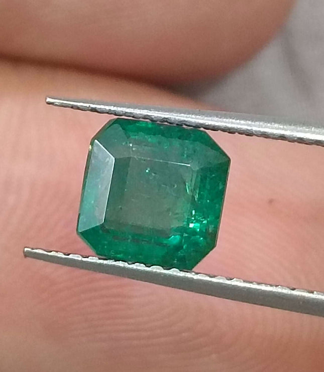 GSI Certified 1.64ct Deep Green Zambian Emerald