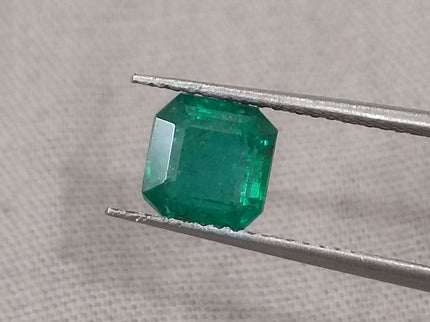 GSI Certified 1.64ct Deep Green Zambian Emerald