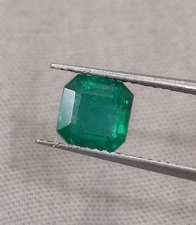 GSI Certified 1.64ct Deep Green Zambian Emerald