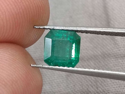 GSI Certified 1.64ct Deep Green Zambian Emerald