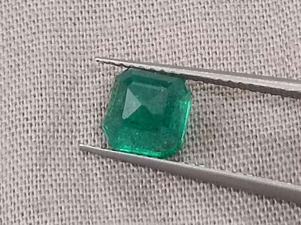 GSI Certified 1.64ct Deep Green Zambian Emerald