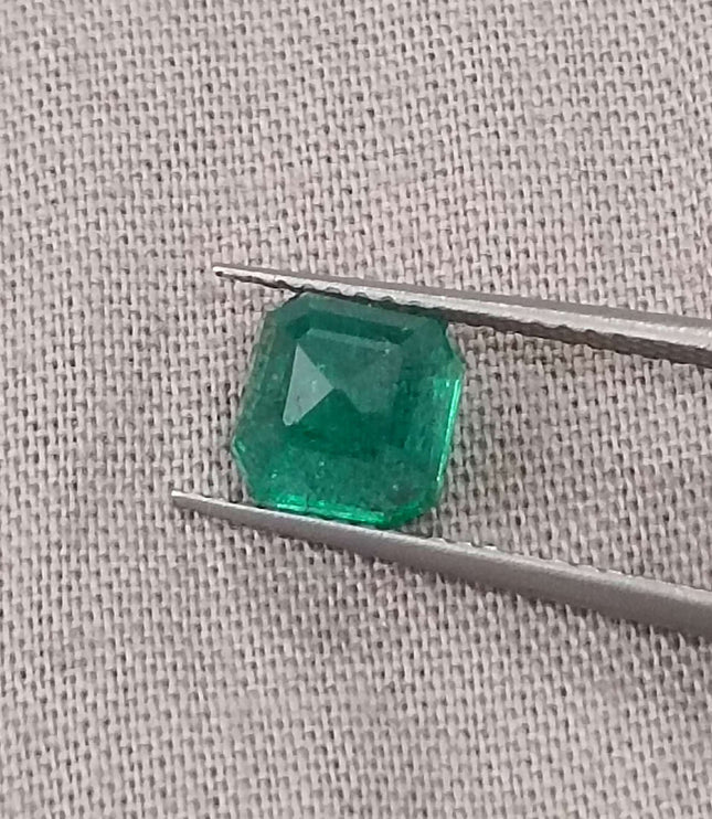 GSI Certified 1.64ct Deep Green Zambian Emerald