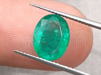 Zambian Emerald 2.51ct Certified Natural Medium Intense Green Minor Oiled Loose Gemstone