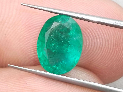 Zambian Emerald 2.51ct Certified Natural Medium Intense Green Minor Oiled Loose Gemstone