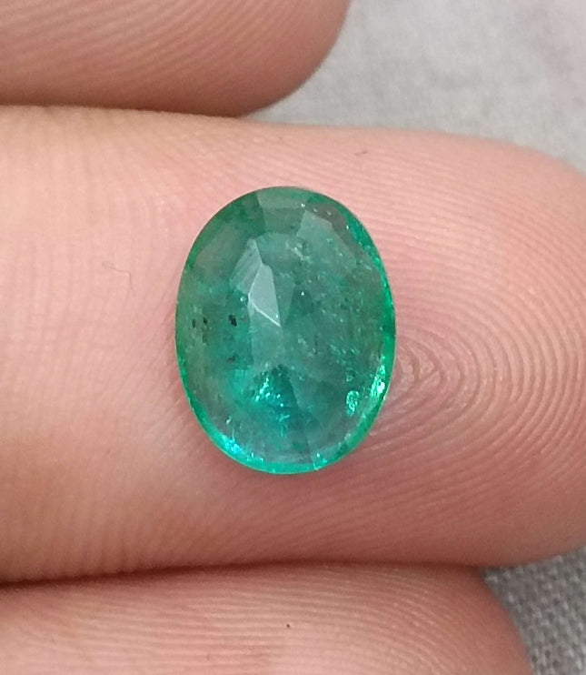 Zambian Emerald 2.51ct Certified Natural Medium Intense Green Minor Oiled Loose Gemstone