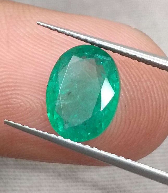 Zambian Emerald 2.51ct Certified Natural Medium Intense Green Minor Oiled Loose Gemstone