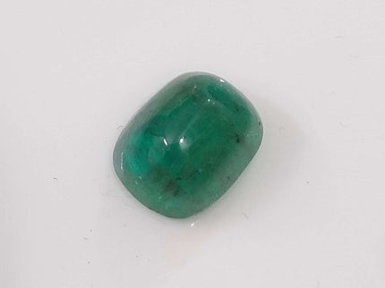 6.07ct Certified Sugarloaf Cut Medium Deep Green Zambian Emerald.