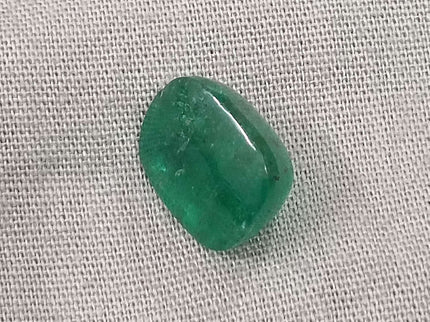 6.07ct Certified Sugarloaf Cut Medium Deep Green Zambian Emerald.