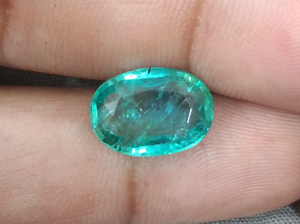 4.15ct  Certified Natural Zambian Emerald, 100% Natural Loose Gemstone