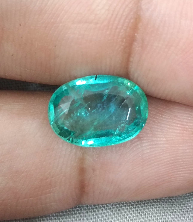4.15ct  Certified Natural Zambian Emerald, 100% Natural Loose Gemstone
