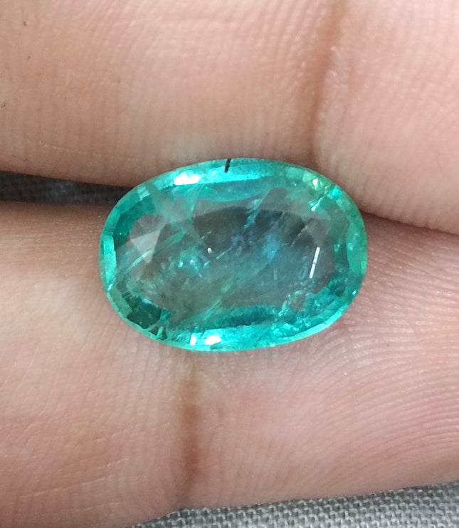 4.15ct  Certified Natural Zambian Emerald, 100% Natural Loose Gemstone