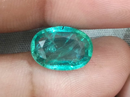 4.15ct  Certified Natural Zambian Emerald, 100% Natural Loose Gemstone