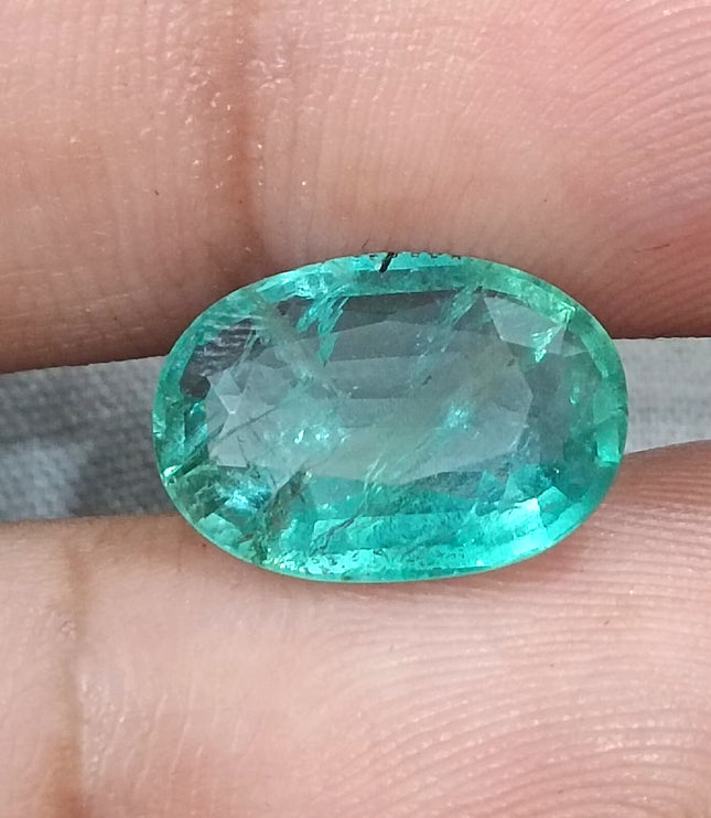 4.15ct  Certified Natural Zambian Emerald, 100% Natural Loose Gemstone