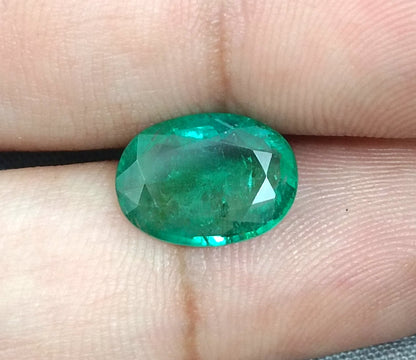 GSI Certified 3.40ct Zambian Emerald, 100% Natural Gemstone