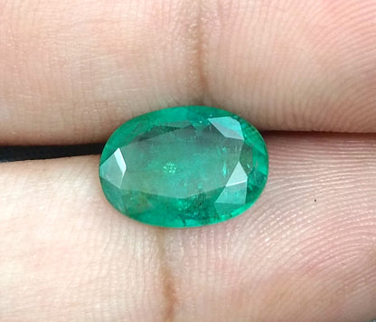 GSI Certified 3.40ct Zambian Emerald, 100% Natural Gemstone