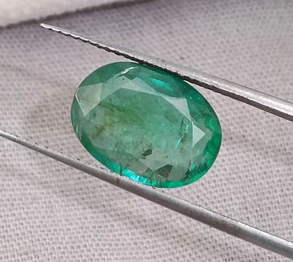 GSI Certified 3.40ct Zambian Emerald, 100% Natural Gemstone