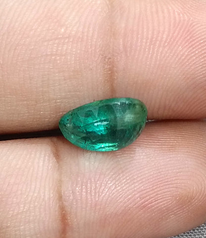 GSI Certified 4.19ct Medium Deep Zambian Emerald, 100% Natural Earth Mined Gemstone