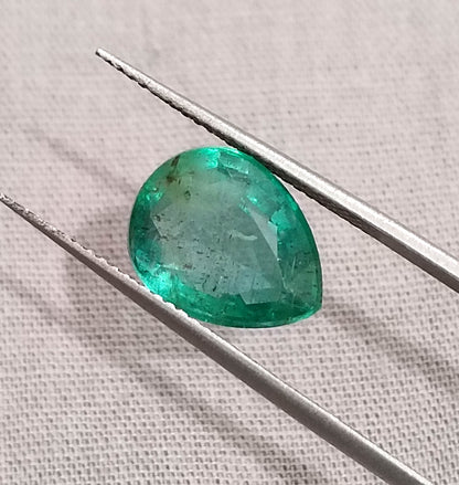 GSI Certified 4.19ct Medium Deep Zambian Emerald, 100% Natural Earth Mined Gemstone