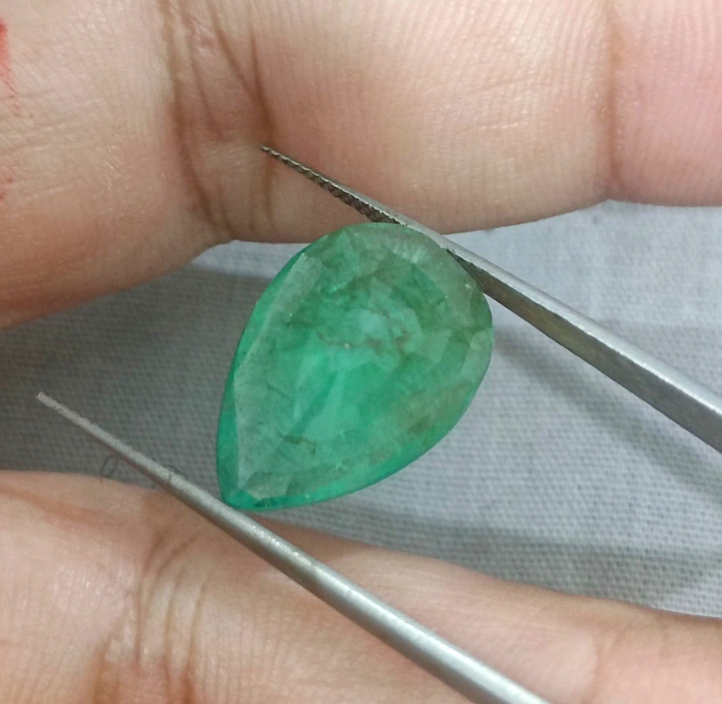 10.83ct Pear Cut Zambian Emerald, 100% Natural Earth Mined Gemstone