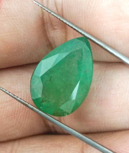 10.83ct Pear Cut Zambian Emerald, 100% Natural Earth Mined Gemstone