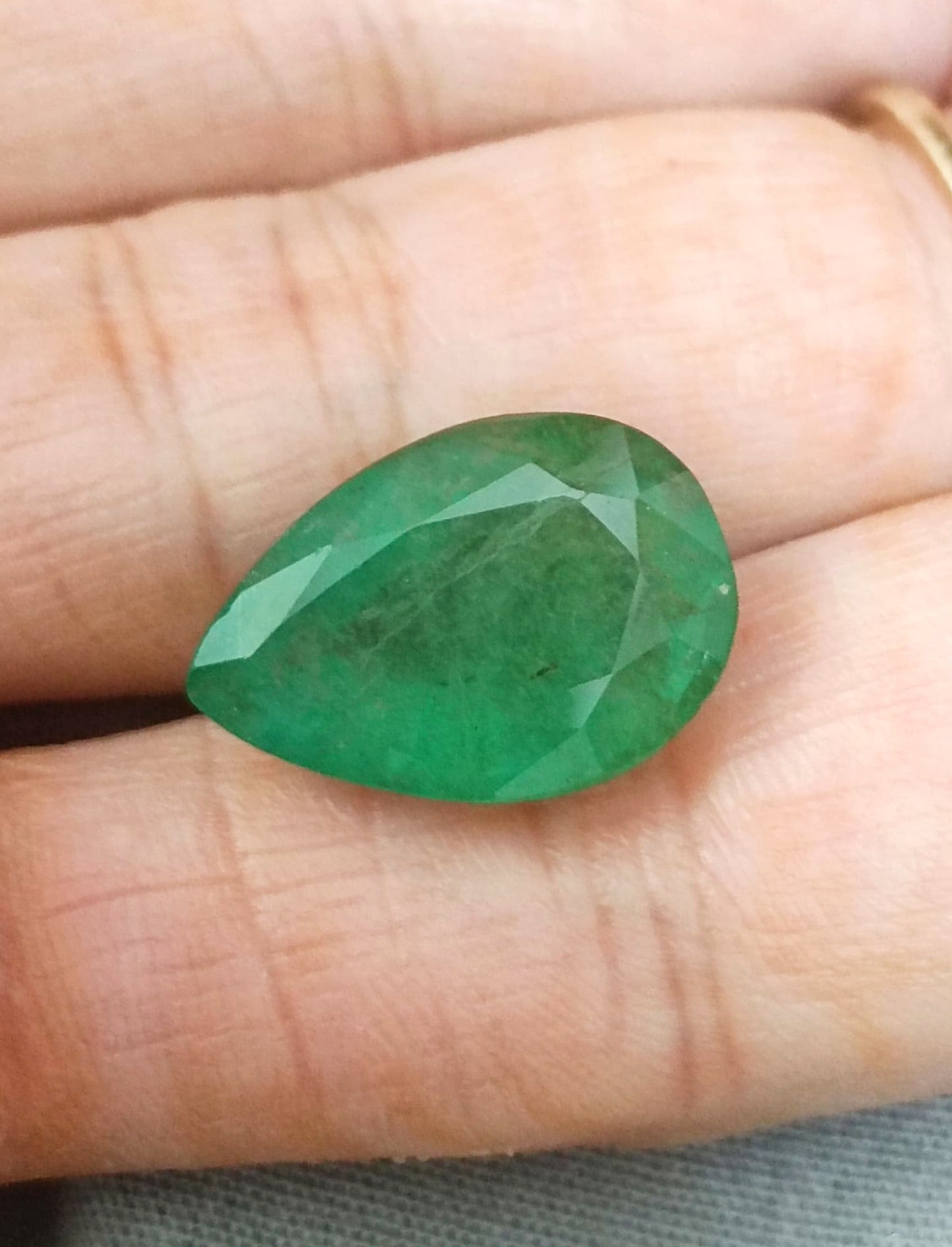 10.83ct Pear Cut Zambian Emerald, 100% Natural Earth Mined Gemstone