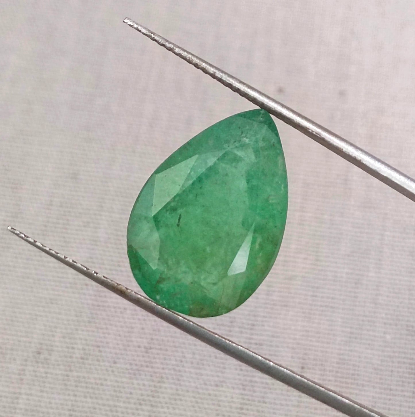 10.83ct Pear Cut Zambian Emerald, 100% Natural Earth Mined Gemstone