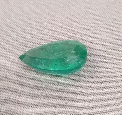 GSI Certified 13.47ct Medium Deep Golden Green Swat Emerald, 100% Natural Gemstone