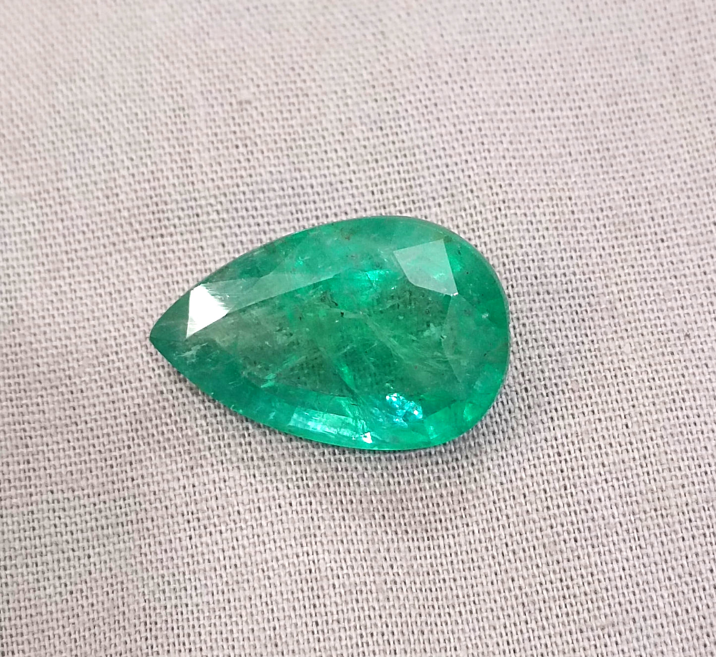 GSI Certified 13.47ct Medium Deep Golden Green Swat Emerald, 100% Natural Gemstone