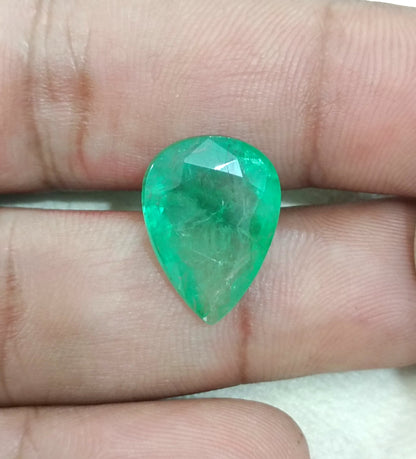 8.60ct Velvet Green Zambian Emerald, 100% Natural Gemstone