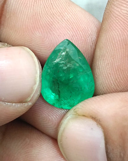 8.60ct Velvet Green Zambian Emerald, 100% Natural Gemstone