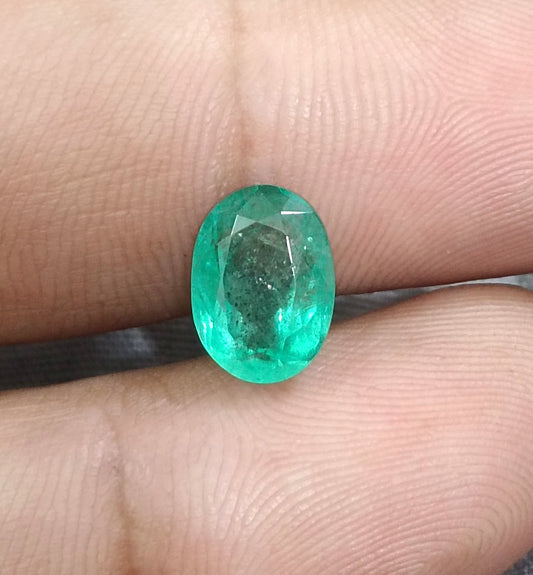 GSI Certified 2.67ct Zambian Emerald, 100% Natural Gemstone