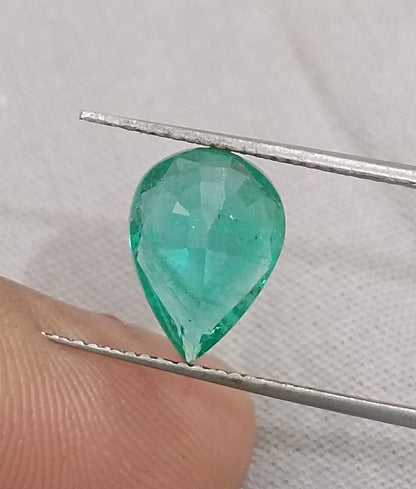 GSI Certified 2.55ct Medium Green Zambian Emerald, 100% Natural Earth Mined Gemstone