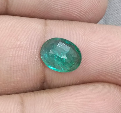 GSI Certified 2.31ct Vivid Medium Green Zambian Emerald, 100% Natural Gemstone