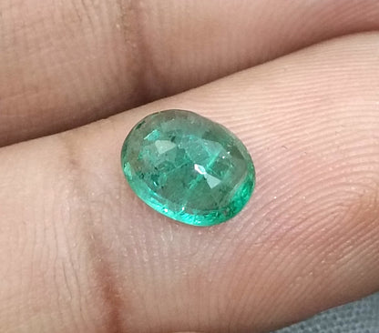 GSI Certified 1.40ct Zambian Emerald, 100% Natural Gemstone