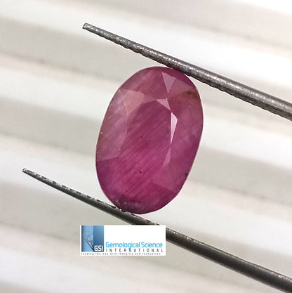 GSI Certified 3.86ct Mozambıque Ruby, 100% Natural Untreated Gemstone