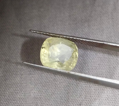 GSI Certified 3.60ct Yellow Sapphire, 100% Natural Untreated Gemstone