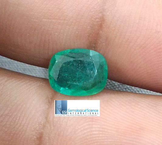 GSI Certified 2.41ct Zambian Emerald, 100% Natural Emerald