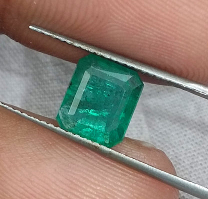 GSI Certified 2.35ct Zambian Emerald, 100% Natural Gemstone