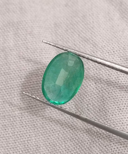 GSI Certified 2.25ct Intense Medium Green, Zambian Emerald, 100% Natural Gemstone